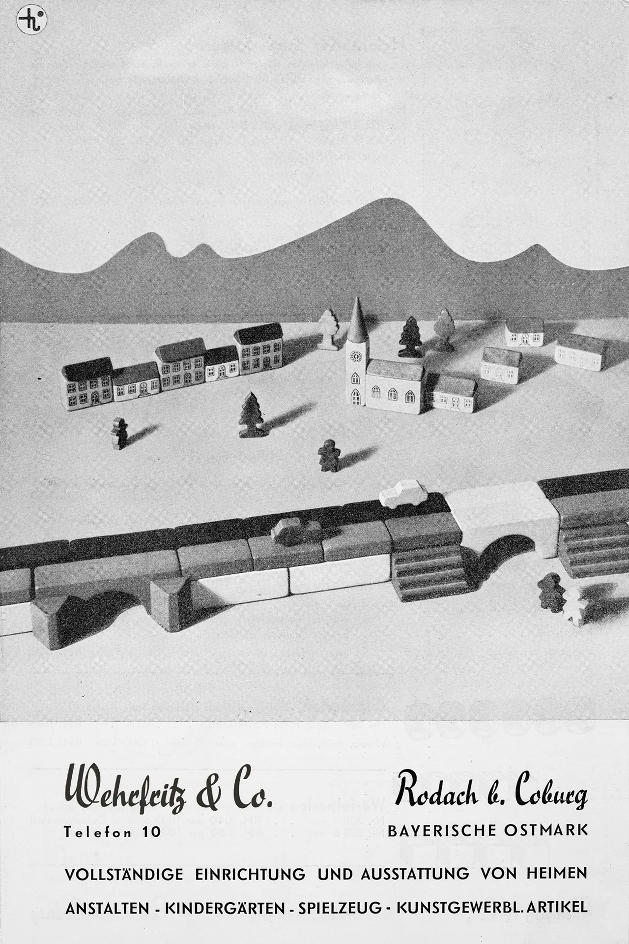 Titelseite des ersten Katalogs der Firma Wehrfritz; Schwarz-Weiß-Foto.