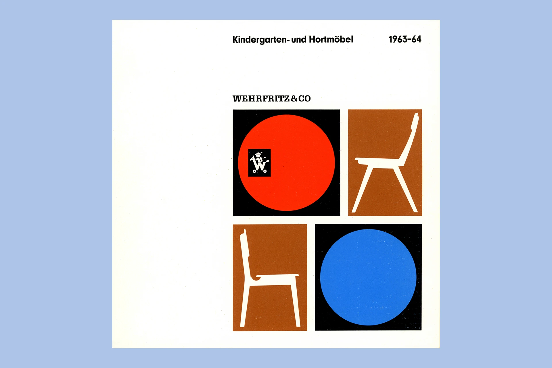 Katalog-Titelseite der Firma Wehrfritz mit Illustrationen von Stühlen.